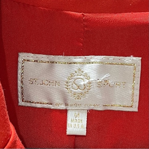 🔥St John Sport🔥 Made In USA Orange Button Closure Blazer  Size Medium - Picture 9 of 10